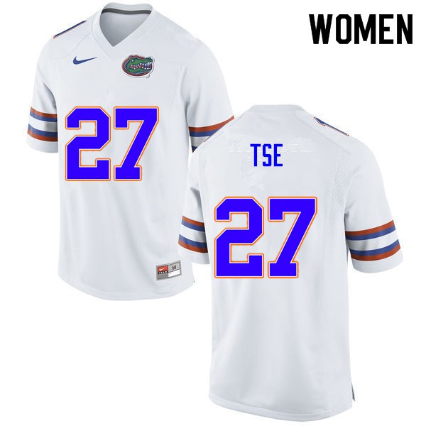 Women #27 Joshua Tse Florida Gators College Football Jerseys White